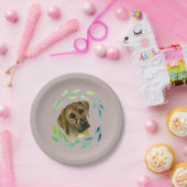 Rhodesian Ridgeback mit einem Kranz-Aquarell Pappteller (Party)