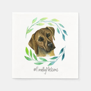 Rhodesian Ridgeback mit einem Kranz-Aquarell Serviette