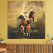 Rhodesian Ridgeback mit Löwe Leinwanddruck (Insitu (Wohnzimmer))