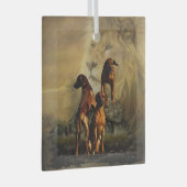 Rhodesian Ridgeback mit Löwe Ornament Aus Glas (Vorderseite Rechts)