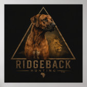Rhodesian Ridgeback mit Löwe Poster (Vorne)