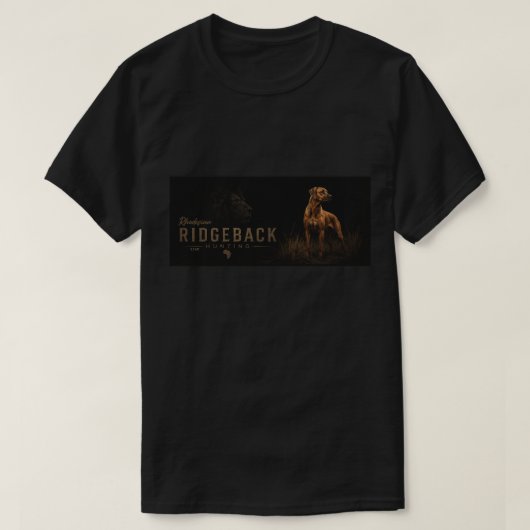 Rhodesian Ridgeback mit Löwe T-Shirt (Design vorne)