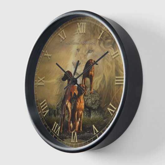 Rhodesian Ridgeback mit Löwe Uhr (Winkel)