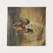 Rhodesian Ridgeback mit Löwe Wandteppich (Vorderseite (Horizontal))