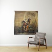 Rhodesian Ridgeback mit Löwe Wandteppich (Beispiel)