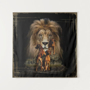 Rhodesian Ridgeback mit Löwenband Wandteppich