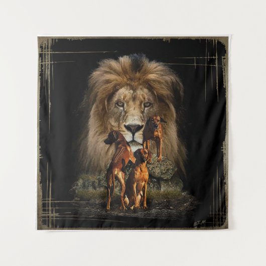 Rhodesian Ridgeback mit Löwenband Wandteppich (Vorderseite)