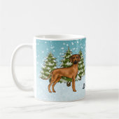 Rhodesian Ridgeback mit Namen Snowy Winterwald Kaffeetasse (Links)
