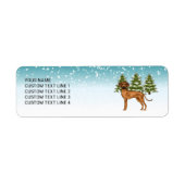 Rhodesian Ridgeback mit Text Snowy Winterwald (Vorne)