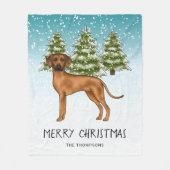 Rhodesian Ridgeback mit Text Snowy Winterwald Fleecedecke (Vorderseite)