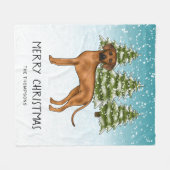 Rhodesian Ridgeback mit Text Snowy Winterwald Fleecedecke (Vorderseite (Horizontal))