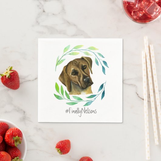 Rhodesian Ridgeback mit Wasserfarbe Serviette (Beispiel)