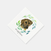 Rhodesian Ridgeback mit Wasserfarbe Serviette (Ecke)