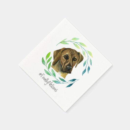 Rhodesian Ridgeback mit Wasserfarbe Serviette (Ecke)