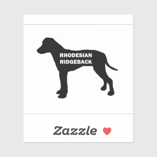 Rhodesian ridgeback Name Silhouette Aufkleber (Blatt)