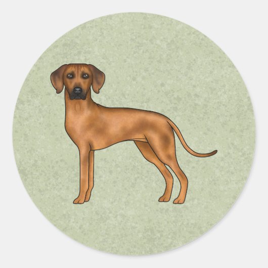 Rhodesian Ridgeback Niedlich African Lion Dog Gree Runder Aufkleber (Vorderseite)