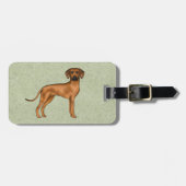 Rhodesian Ridgeback Niedlich Brown Lion Dog Green Gepäckanhänger (Vorderseite horizontal)
