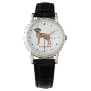 Rhodesian Ridgeback Niedlich Brown Lion Dog mit Na Armbanduhr