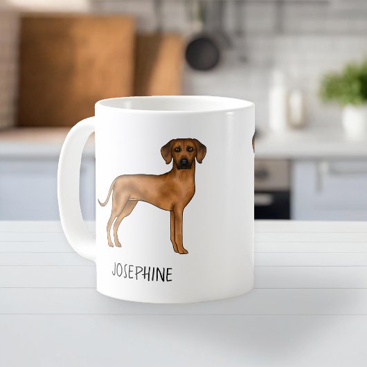 Rhodesian Ridgeback Niedlich Brown Lion Dog mit Na Kaffeetasse