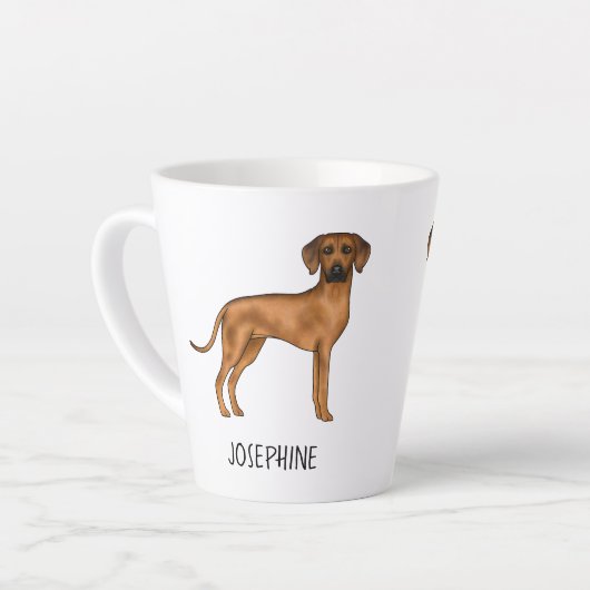 Rhodesian Ridgeback Niedlich Brown Lion Dog mit Na Milchtasse (Linke Ecke)