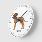 Rhodesian Ridgeback Niedlich Brown Lion Dog mit Na Runde Wanduhr (Winkel)