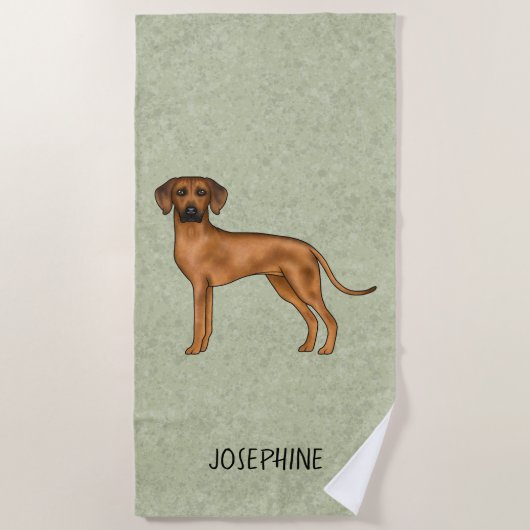 Rhodesian Ridgeback Niedlich Brown Lion Dog mit Na Strandtuch (Vorderseite)