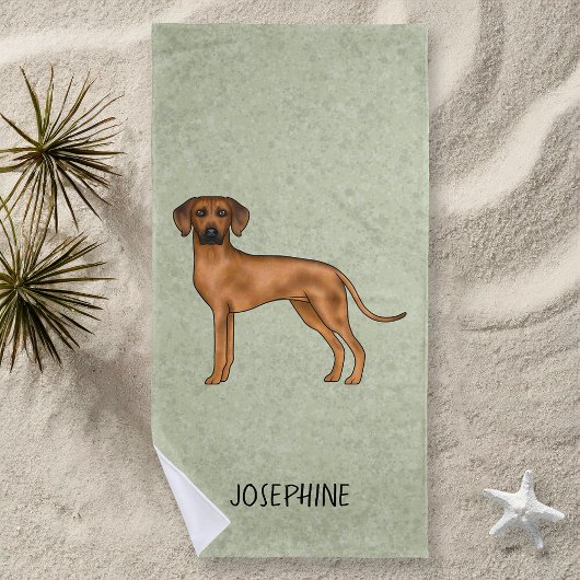Rhodesian Ridgeback Niedlich Brown Lion Dog mit Na Strandtuch