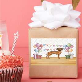 Rhodesian Ridgeback Niedliche farbenfrohe Pastel G Rechteckiger Aufkleber