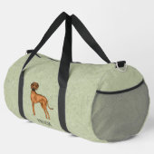 Rhodesian Ridgeback Niedlicher brauner Hund mit de Duffle Bag (Rechte Ecke)