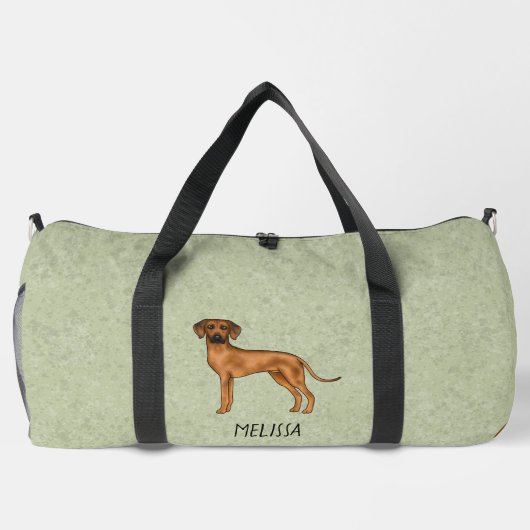 Rhodesian Ridgeback Niedlicher brauner Hund mit de Duffle Bag (Rückseite)