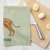 Rhodesian Ridgeback Niedlicher brauner Hund mit de Geschirrtuch (Viertel Falte)