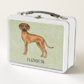 Rhodesian Ridgeback Niedlicher brauner Hund mit de Metall Brotdose (Vorderseite)