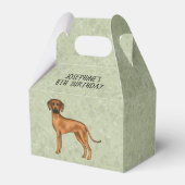 Rhodesian Ridgeback Niedlicher brauner Hund mit Te Geschenkschachtel (Rückseite)