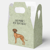 Rhodesian Ridgeback Niedlicher brauner Hund mit Te Geschenkschachtel (Geöffnet)