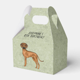 Rhodesian Ridgeback Niedlicher brauner Hund mit Te Geschenkschachtel