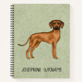 Rhodesian Ridgeback Niedlicher brauner Hund mit Te Notizblock (Vorderseite)