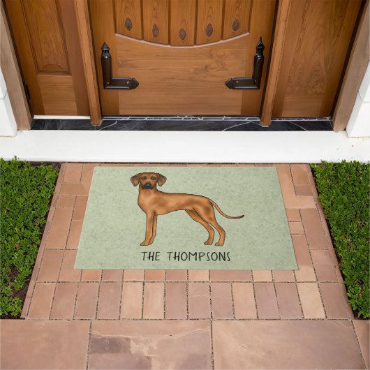 Rhodesian Ridgeback Niedlicher brauner Löwenhund m Fußmatte (Außenbereich)