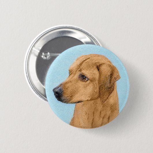 Rhodesian Ridgeback Painting - Original Dog Art Button (Vorne & Hinten)