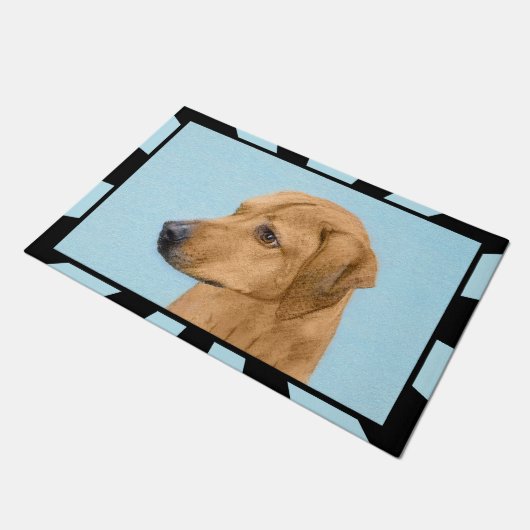 Rhodesian Ridgeback Painting - Original Dog Art Fußmatte (Schrägansicht)