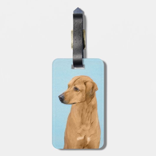 Rhodesian Ridgeback Painting - Original Dog Art Gepäckanhänger (Rückseite vertikal)