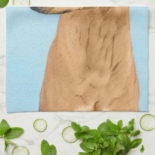 Rhodesian Ridgeback Painting - Original Dog Art Geschirrtuch (Gefaltet)