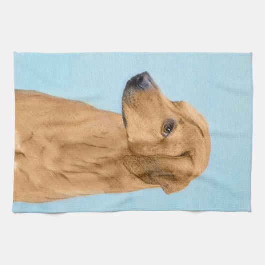 Rhodesian Ridgeback Painting - Original Dog Art Geschirrtuch (Horizontal)