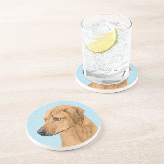 Rhodesian Ridgeback Painting - Original Dog Art Getränkeuntersetzer (Seite)