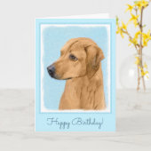 Rhodesian Ridgeback Painting - Original Dog Art Karte (Gelbe Blume)