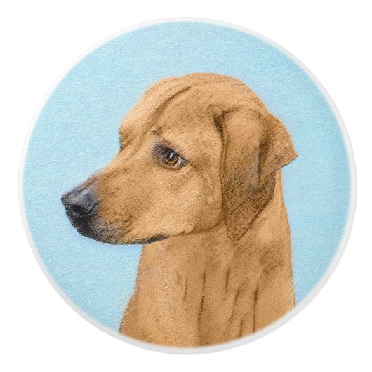 Rhodesian Ridgeback Painting - Original Dog Art Keramikknauf (Vorderseite)