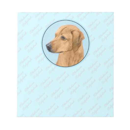 Rhodesian Ridgeback Painting - Original Dog Art Notizblock (Vorderseite)