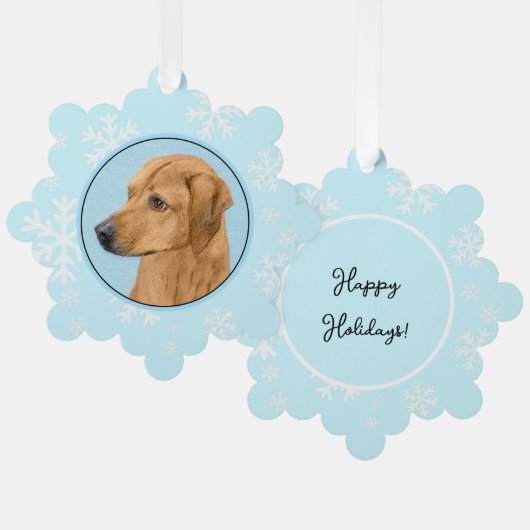 Rhodesian Ridgeback Painting - Original Dog Art Ornament Karte (Vorderseite/Rückseite)