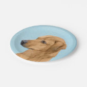 Rhodesian Ridgeback Painting - Original Dog Art Pappteller (Schrägansicht)