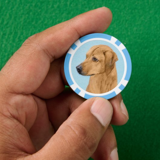 Rhodesian Ridgeback Painting - Original Dog Art Pokerchips (Hand)