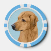 Rhodesian Ridgeback Painting - Original Dog Art Pokerchips (Vorderseite)